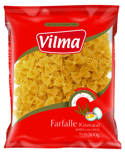Macarrão Gravata Com Ovos Vilma 500g - 20 Unidades