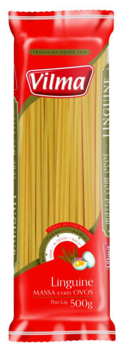 Macarrão Linguine Massa com Ovos Vilma 500g    - 30 Unidades