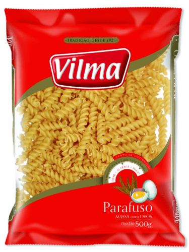 Macarrão Massa com Ovos Parafuso Vilma 500g    - 20 Unidades