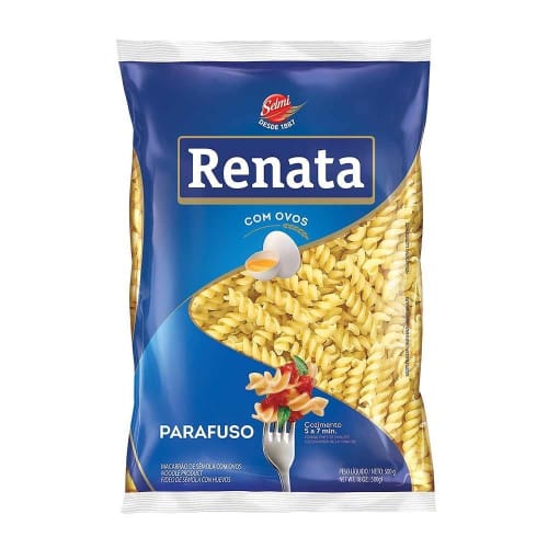 Macarrão Parafuso Renata Ovos 500G         - 20 Unidades