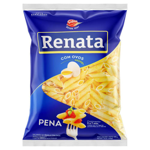 Macarrão Penne Renata Ovos 500G        - 20 Unidades