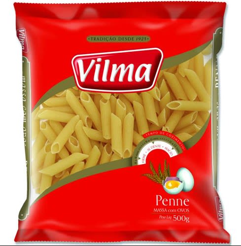 Macarrão Massa com Ovos Penne Vilma 500g       - 20 Unidades