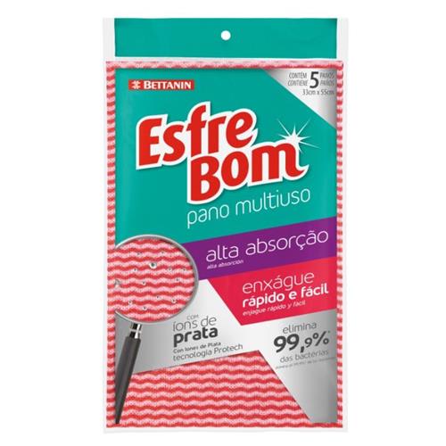 Pano Multiuso Esfrebom Com 5Un     - 25 Unidades