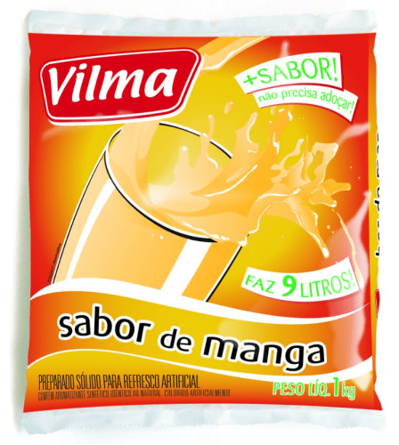 Refresco em Pó Sabor Manga Vilma 1kg       - 5 Unidades