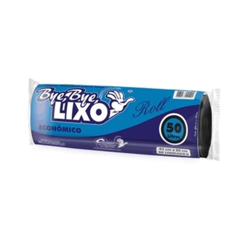Saco de Lixo Rolo Bye Bye Preto 50L 30un       - 1 Unidade
