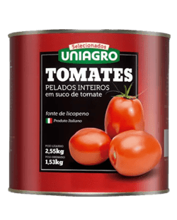 Tomate Pelado Uniagro 2,550kg      - 6 Unidades