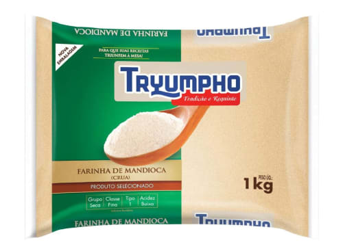 Farinha De Mandioca Crua Tryumpho 1kg - 1 Unidade
