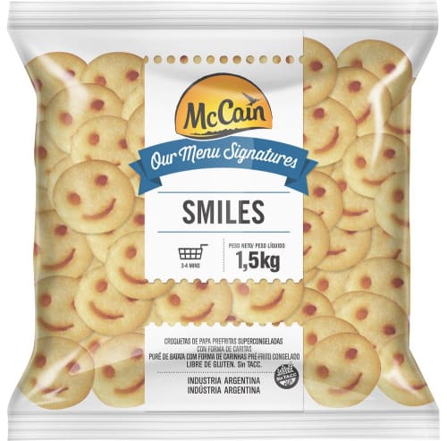 Batata Congelada McCain Smiles 1,5Kg - 6 Unidades