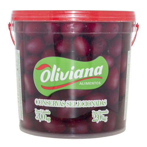 Azeitona Preta Oliviana Com Caroço 2Kg     - BL