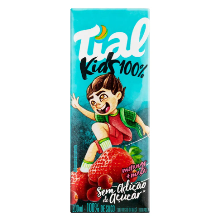 Suco Néctar 100% Morango Tial Kids 200ml       - 24 Unidades