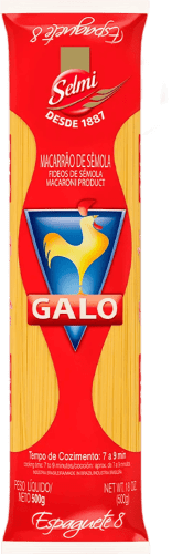 Macarrão Sêmola Espaguete N8 Galo 500g -