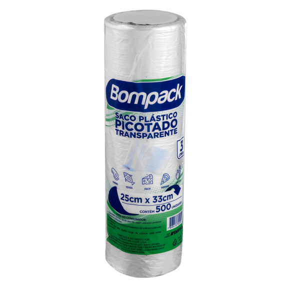 Bobina Plástica Freezer/Microondas 25x33cm Bompack 3L 500UN  - RL