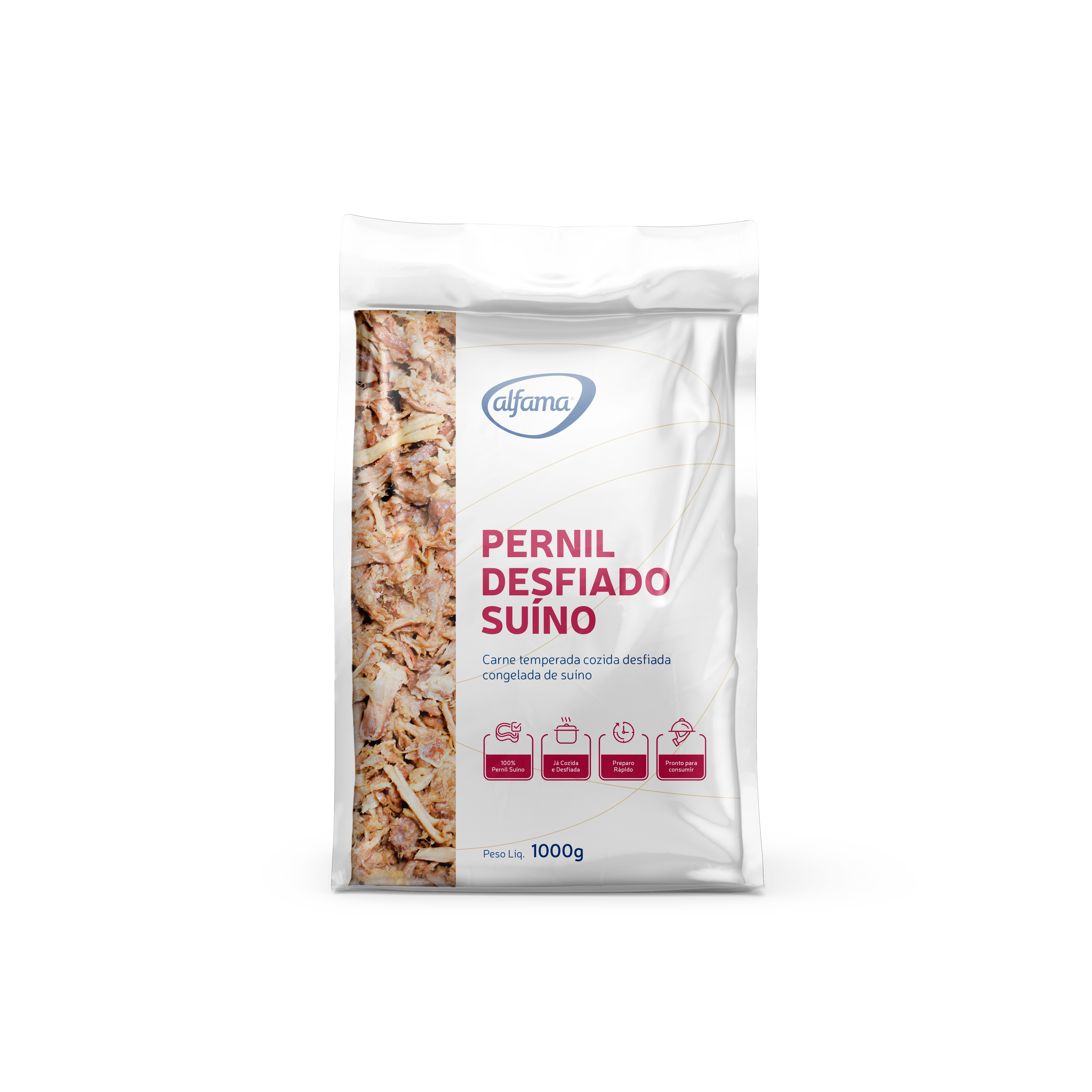 Pernil Suino Cozido Desfiado Alfama 1Kg - PT