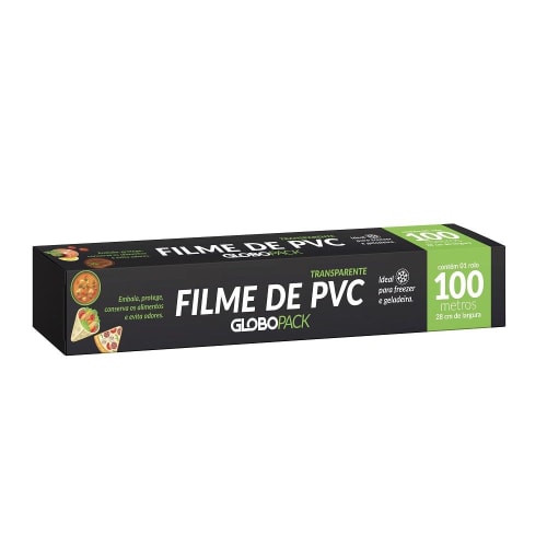 Filme PVC Pack Globo 28cmX100m Un      - 12 unidades